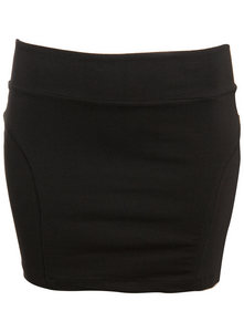 Black Jersey Tube Mini Skirt