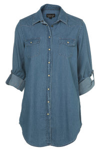 70'S Wash Oversize Denim Shirt