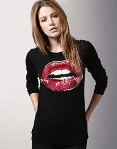Markus Lupfer Sequin Lips Knit Jumper