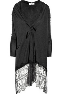 Valentino  Lace-trimmed wool and silk-blend cardigan