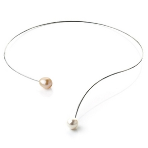 Колье с розовой и белой жемчужинами