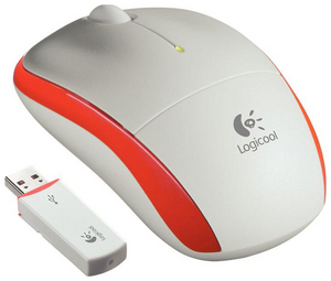 Logitech Wireless Mouse M205 Silver-Orange USB