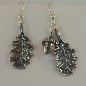 серьги дубовый  лист