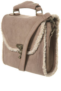 Sheepskin Trim Satchel