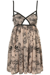 Tattoo Print Babydoll Dress.