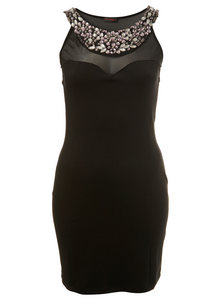 Crystal Trim Bodycon Dress