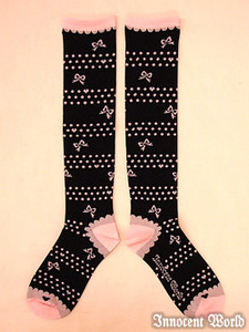 Dot Border Knee High Socks