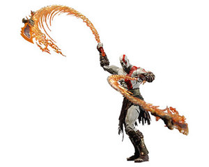 God of War - Kratos With Flaming Blades Of Athena