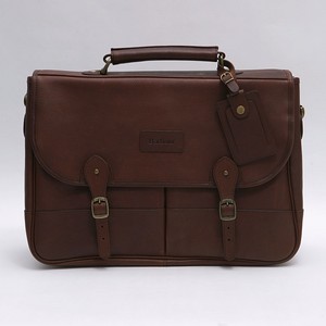 Barbour Leather Briefcase Dark Brown