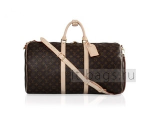 LOUIS VUITTON Monogram Keepall 55 with shoulder strap