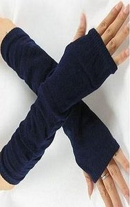 Half Finger Pleated Cotton Gloves | митенки