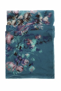 Kenzo Turquoise scarf with flowers print