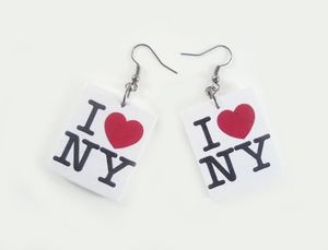 [Серьги с надписью  "I love NY]