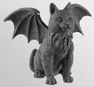 CROUCHING WINGED CAT GARGOYLE