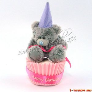 Мишка 7.5 см сидит на тортике Happy Birthday / С Днём Рождения / (ME TO YOU)