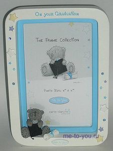 Рамка для фотографий "Мишка-выпускник", размер фото 10х15 см.