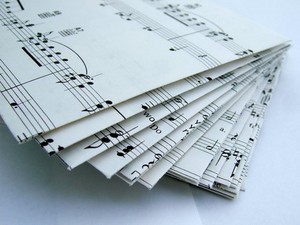 set of music sheet envelopes