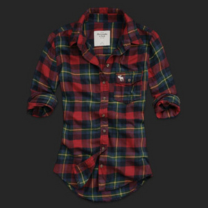 Shirt Abercrombie & Fitch  SHOWN IN Red Navy And Yellow Plaid