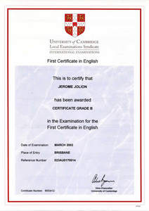 FCE certificate