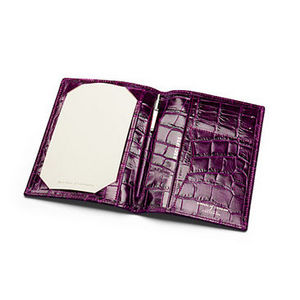 Double Memo Holder in Purple Croc from Aspirnal of London