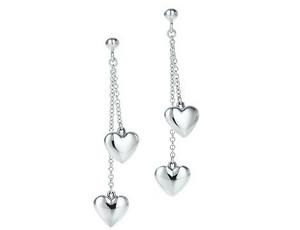 Double drop heart earrings