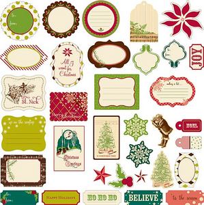 Набор высечек Making Memories - Noel Collection -Glitter Die-Cuts, 68 шт