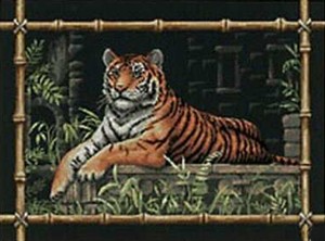 Cross Stitch Kit Bamboo Tiger  Dimensions