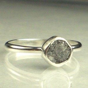 Natural Rough Diamond Engagement Ring