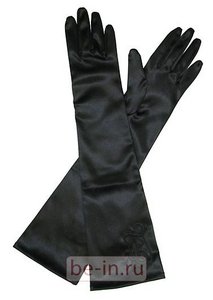 Длинные атласные перчатки