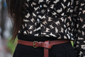 brown leather belt