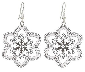 Silver Lotus Earrings