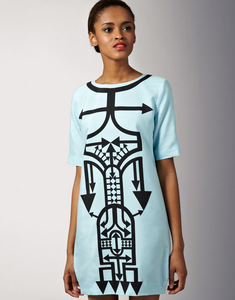 Holly Fulton for ASOS Printed Shoulder Pad Dress