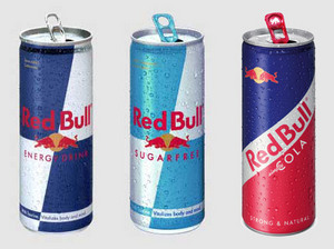 упаковка red bull sugarfree и cola.