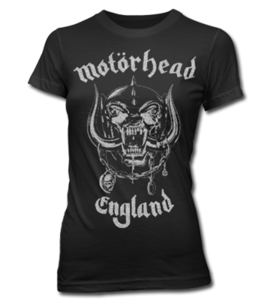 Mot&#246;rhead England Girls Silver Print Tee