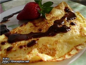 Блинчики с бананом и шоколадом