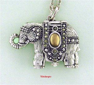 White gold elephant pendant