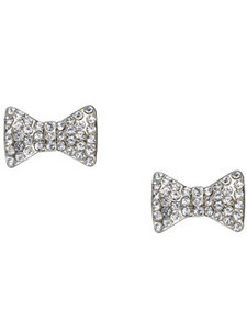 Crystal Bow Tie Stud Earrings