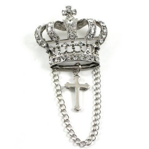 Royal Blessings - AMAZING GOTHIC LOLITA CRYSTAL CROWN BROOCH