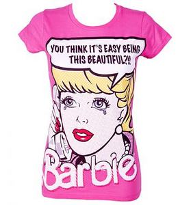 Ladies Retro Print Barbie Drama T-Shirt From Mighty Fine : TruffleShuffle.com