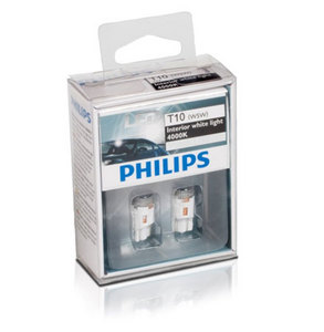 Габаритные светодиоды Philips LED W5W (T10) White Light Vision 4000K