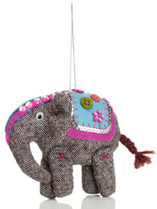 Jewel & Tweed Elephant Decoration