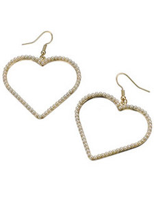 Pearl Heart Hoop Earrings