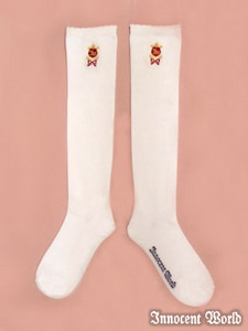 Emblem Embroidery Knee High Socks