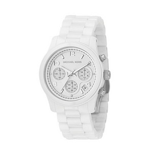 Michael Kors White Ceramic Chronograph Ladies' Fashion Watch