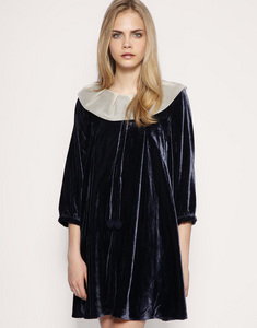 TBA Organza Collar Velvet Dress at ASOS