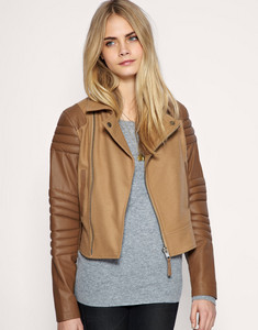 ASOS Leather and Wool Mix Biker