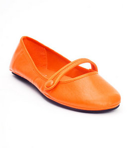 Orange Strap Ballet Pumps