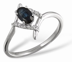 Серебряное кольцо с сапфиром от Бриллиант.ру