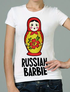 футболка russian barbie