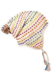 Cream Pom Pom Multi Spot Trapper Hat